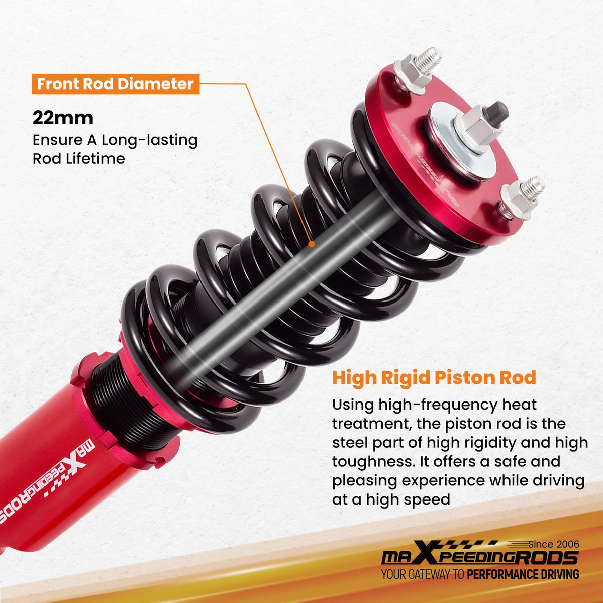 MaXpeedingrods red street coilovers for 1996-2000 Honda Civic EK and other rear fork Civic models