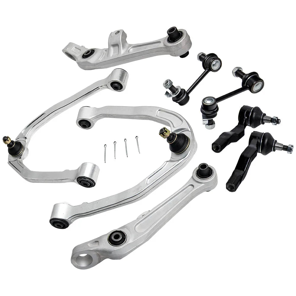 MaXpeedingrods 8-piece front upper and lower control arm kit with sway bar end links and tie rod ends