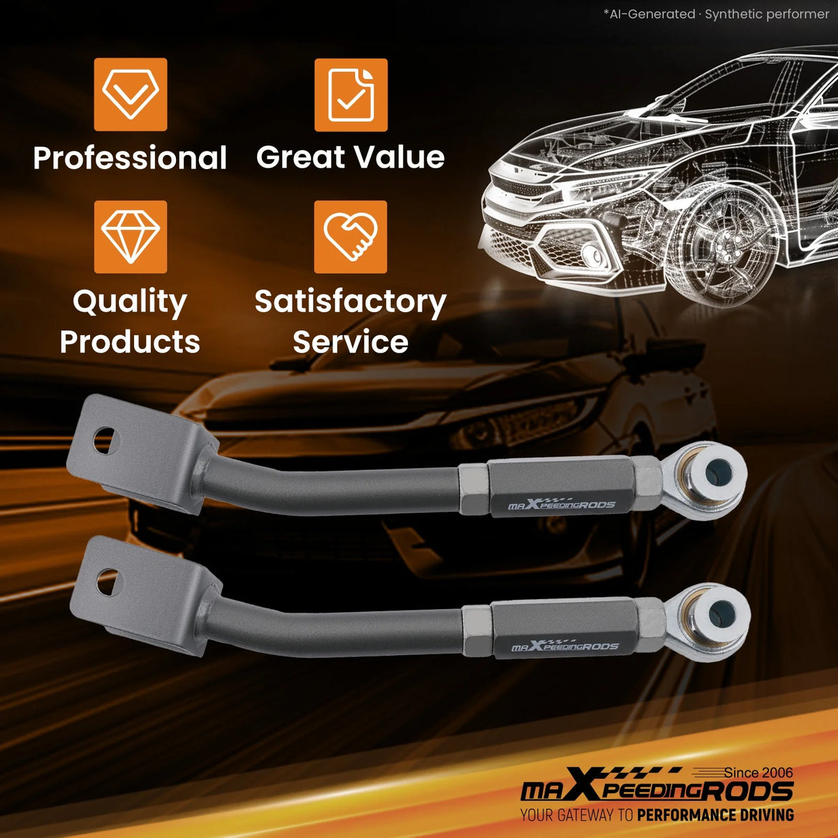 MaXpeedingrods Adjustable Rear Camber Arms for Nissan 350Z / 370Z / Altima / Maxima, Infiniti G35 / G37