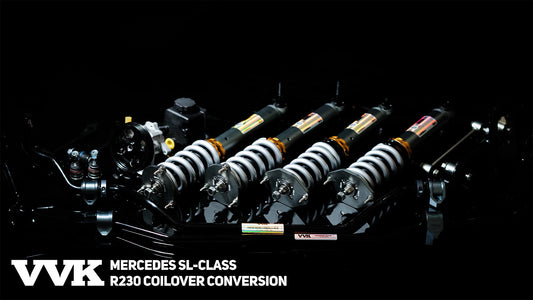 Mercedes SL280 R230 Coilover Conversion Kit with Adjustable Sway Bars and Power Steering