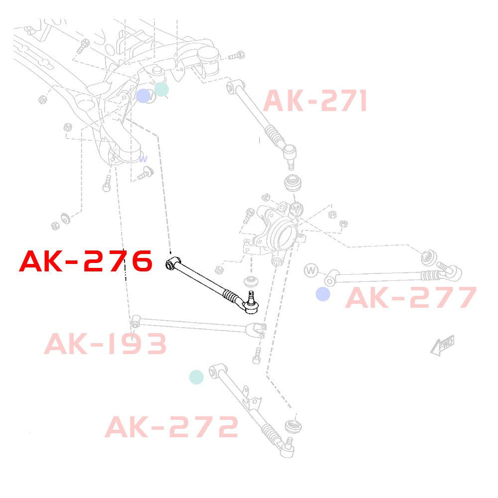 Godspeed Mazda RX-8 (FE) 2004-11 Adjustable Front/Rear Arms With Spherical Bearings