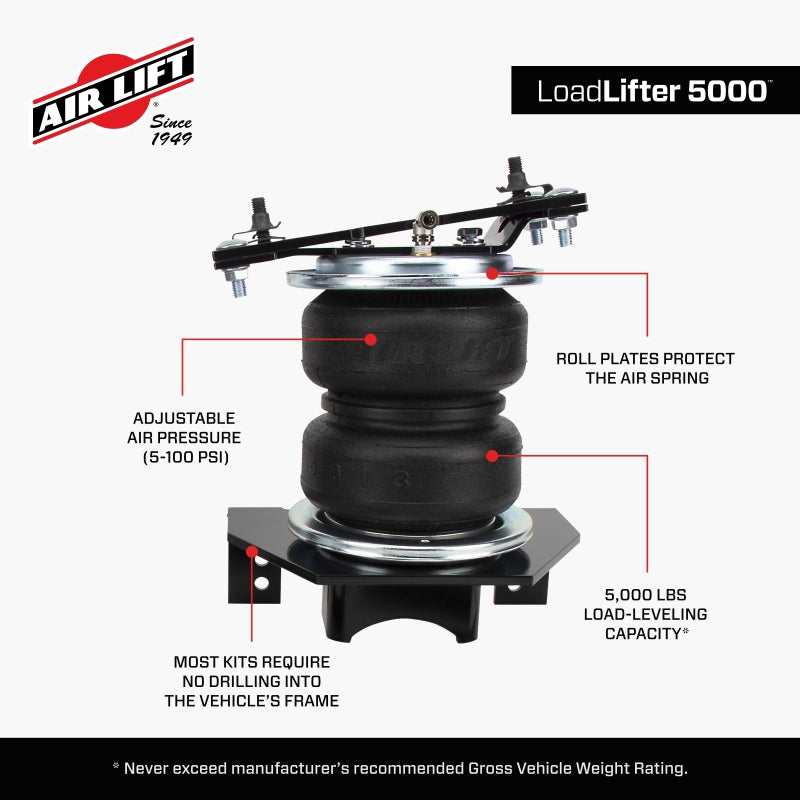 Air Lift Loadlifter 5000 for Half Ton Vehicles for 2007-2019 Chevrolet Silverado & 2007-2018 GMC Sierra