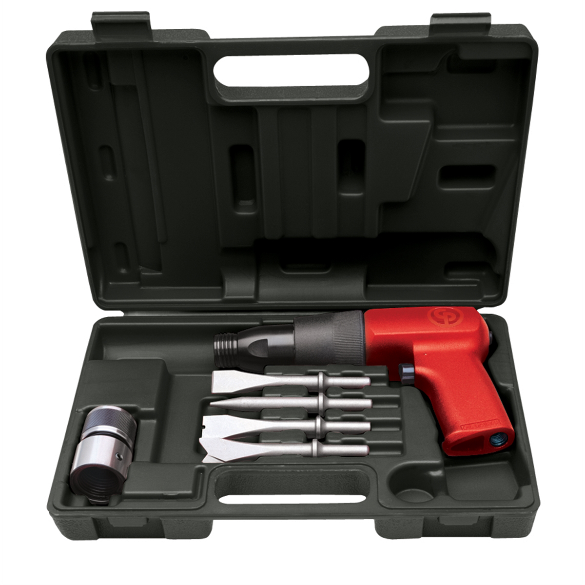 Chicago Pneumatic Air Hammer Kit, Shock Reduced Tool W/Chisels & Qc