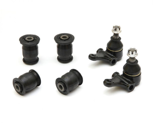 Megan Racing Front Lower Arm Repair Kit for Mazda Miata 1990-2005 4 Hardened Rubber Bushings + 2 Ball Joints MRS-MZ-0700